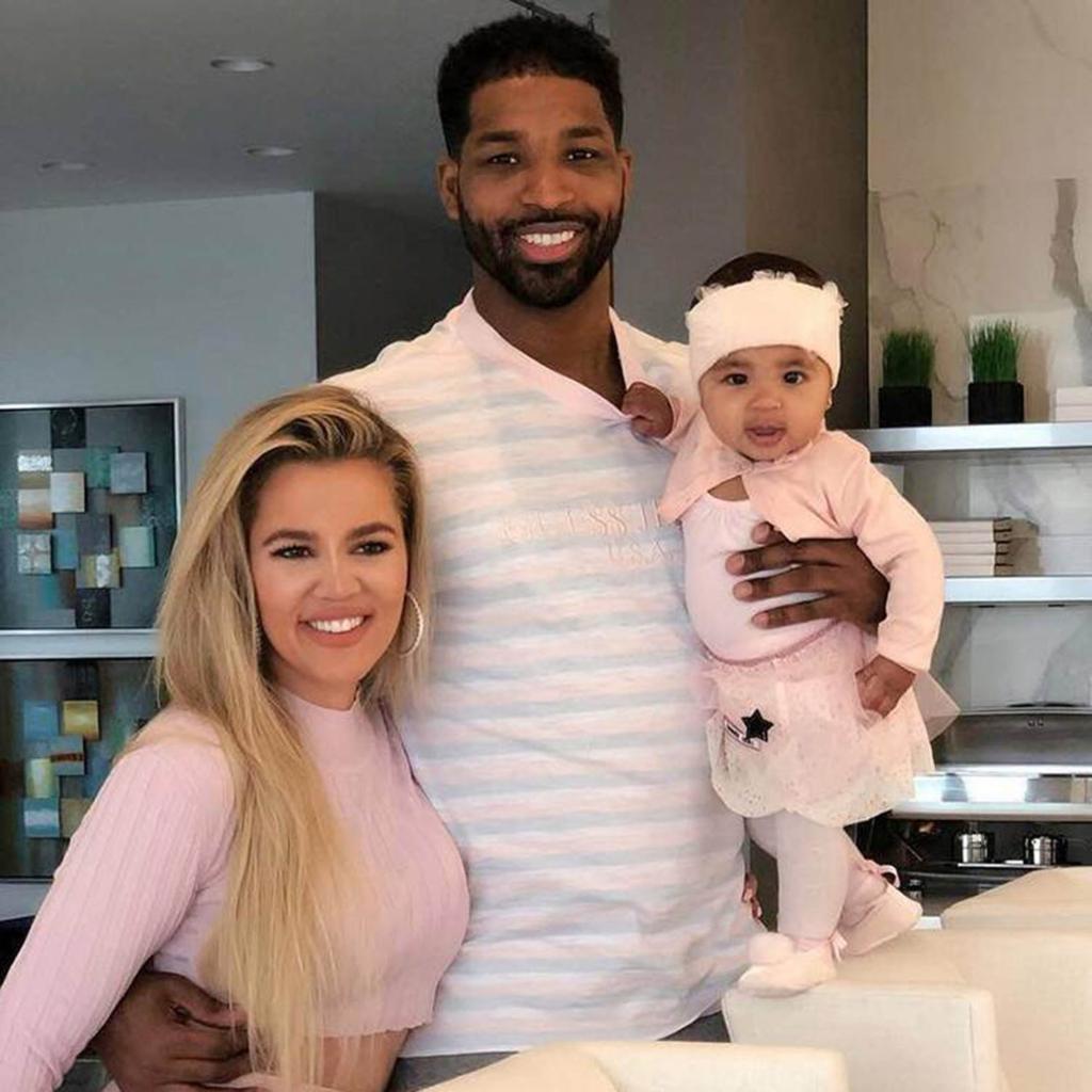 Khloé Kardashian and Tristan Thompson with daughter True.