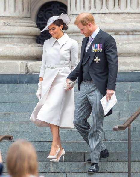 Meghan Markle and Prince Harry walking together.