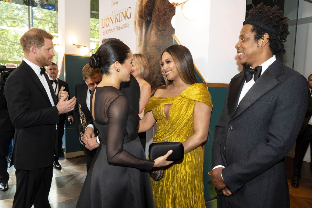 Meghan Markle talking to Beyoncé and Jay-Z.