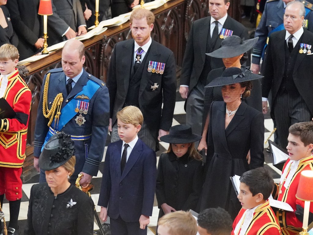 The royal family at Queen Elizabeth II's funeral