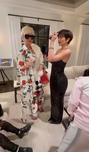 The Kardashian-Jenner sisters modeling their Kris Jenner-inspired looks