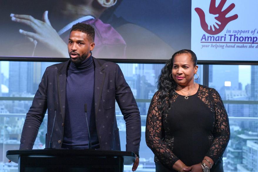 Andrea Thompson and Tristan Thompson at an event.