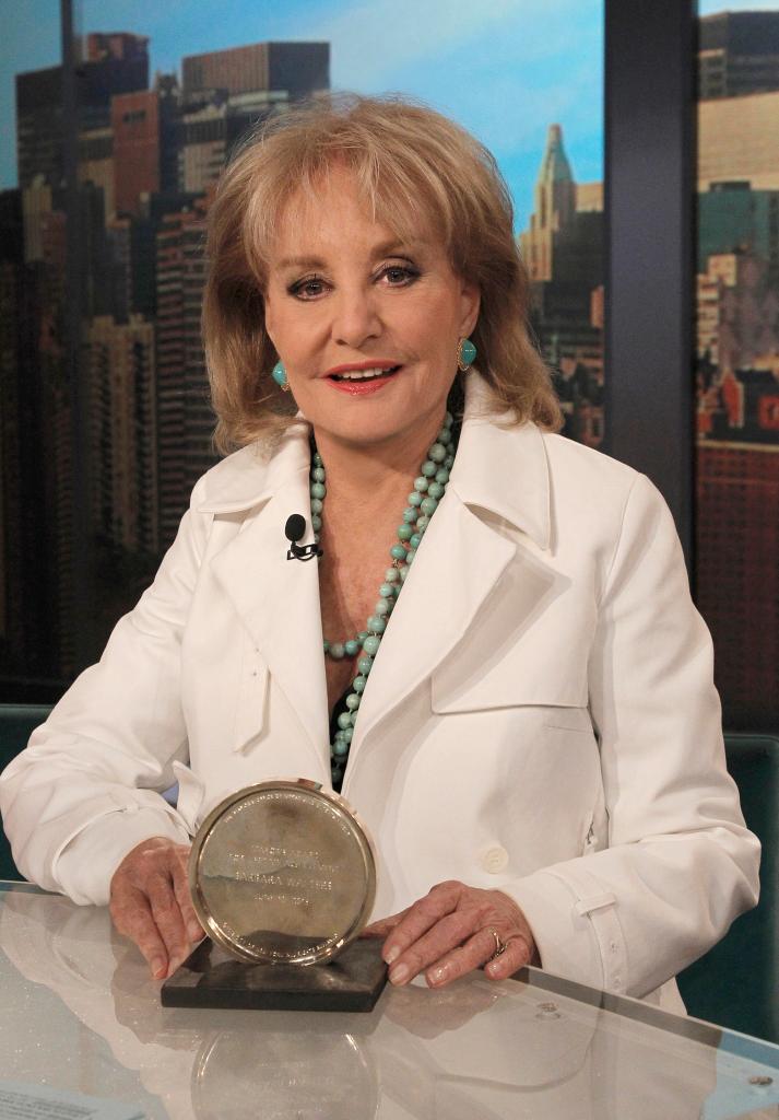 A photo of Barbara Walters on "The View" set.