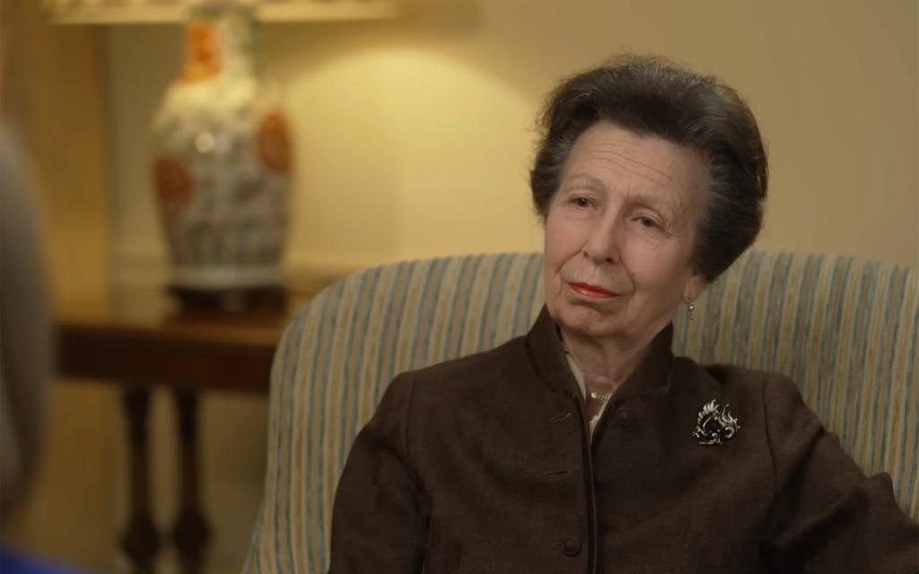 Princess Anne talking in an interview