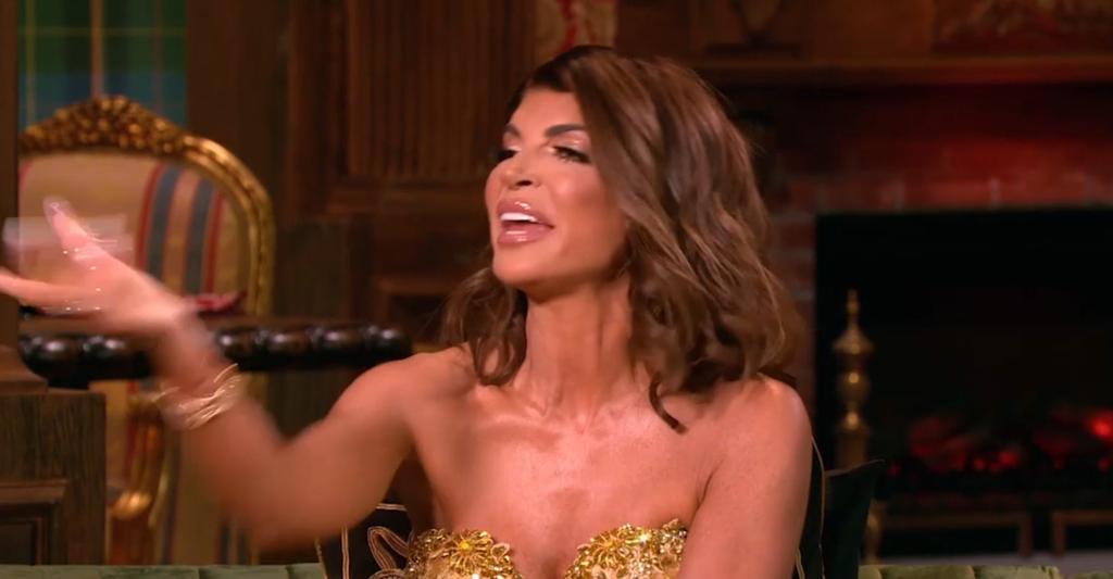 Teresa Giudice talking on the "RHONJ" reunion