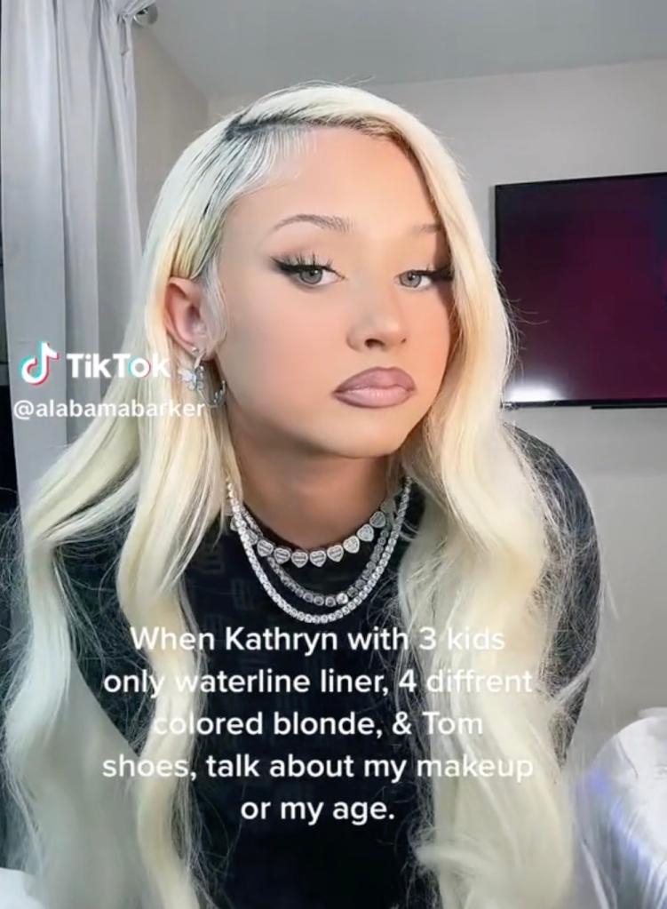 Alabama Barker in a TikTok video