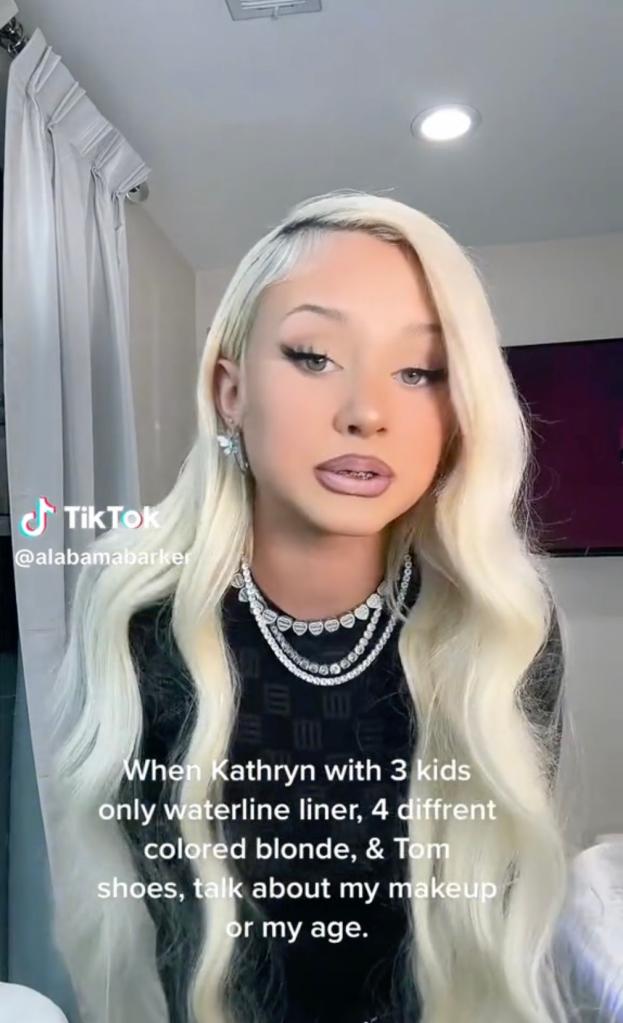 Alabama Barker in a TikTok video