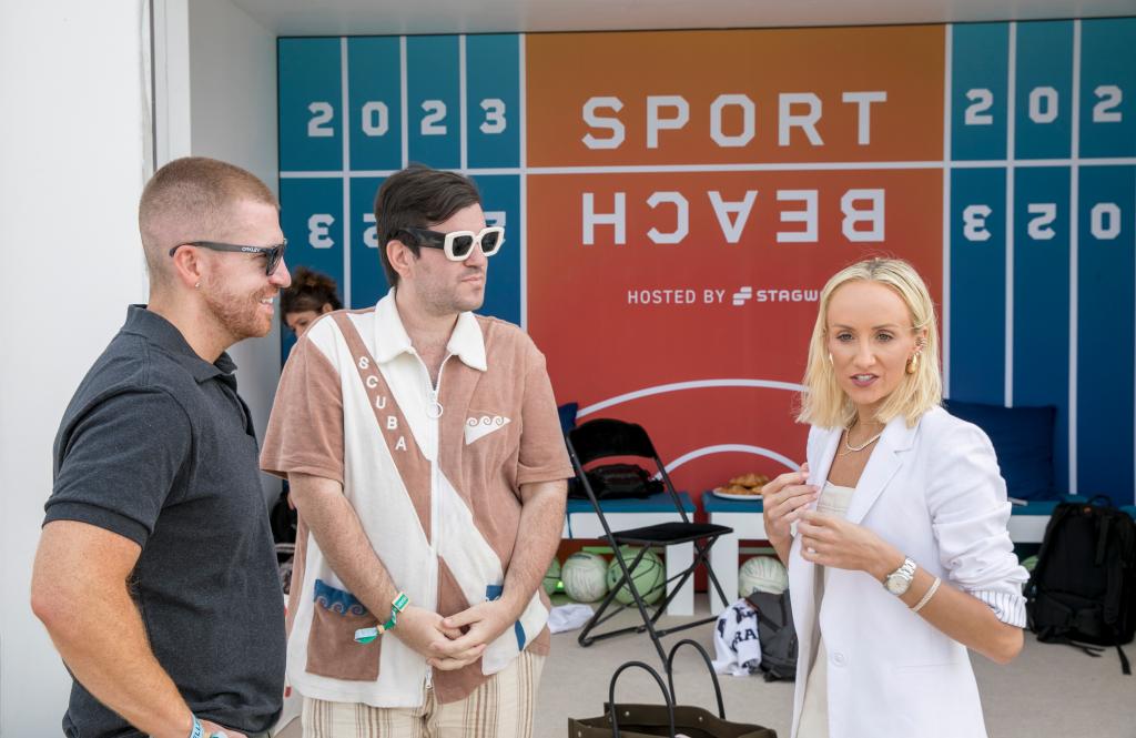 Nastia Liukin in conversation with Evan Real And Daniel Murphy at Sport Beach.