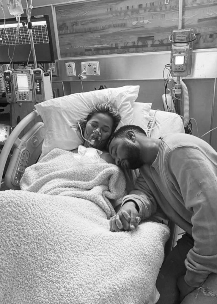 John Legend and Chrissy Teigen in the hospital.