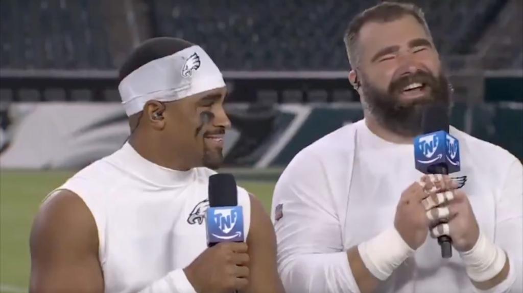 Jason Kelce just couldn't avoid questions about his brother Travis Kelce's rumored romance with Taylor Swift.