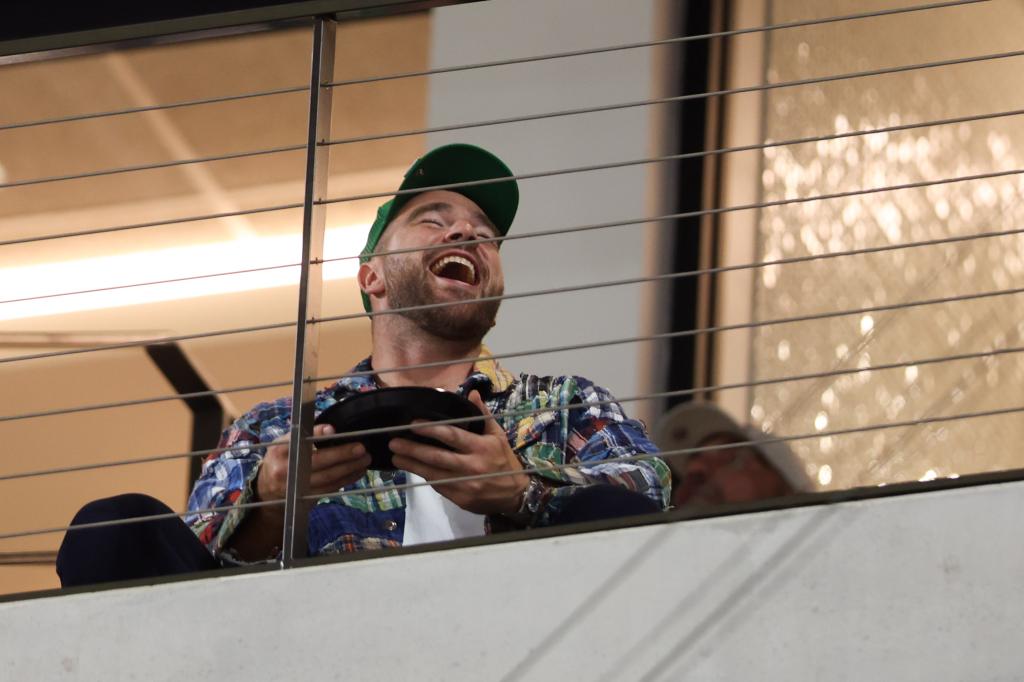 Travis Kelce laughing.