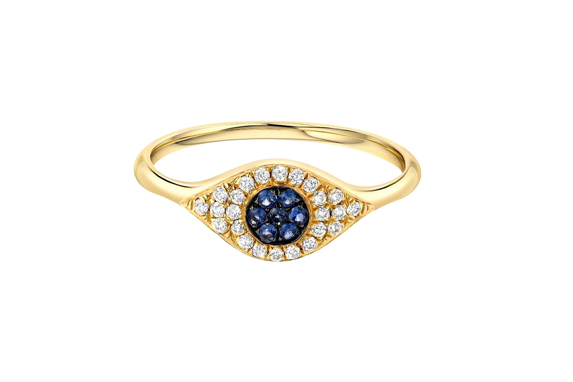 A diamond evil eye ring