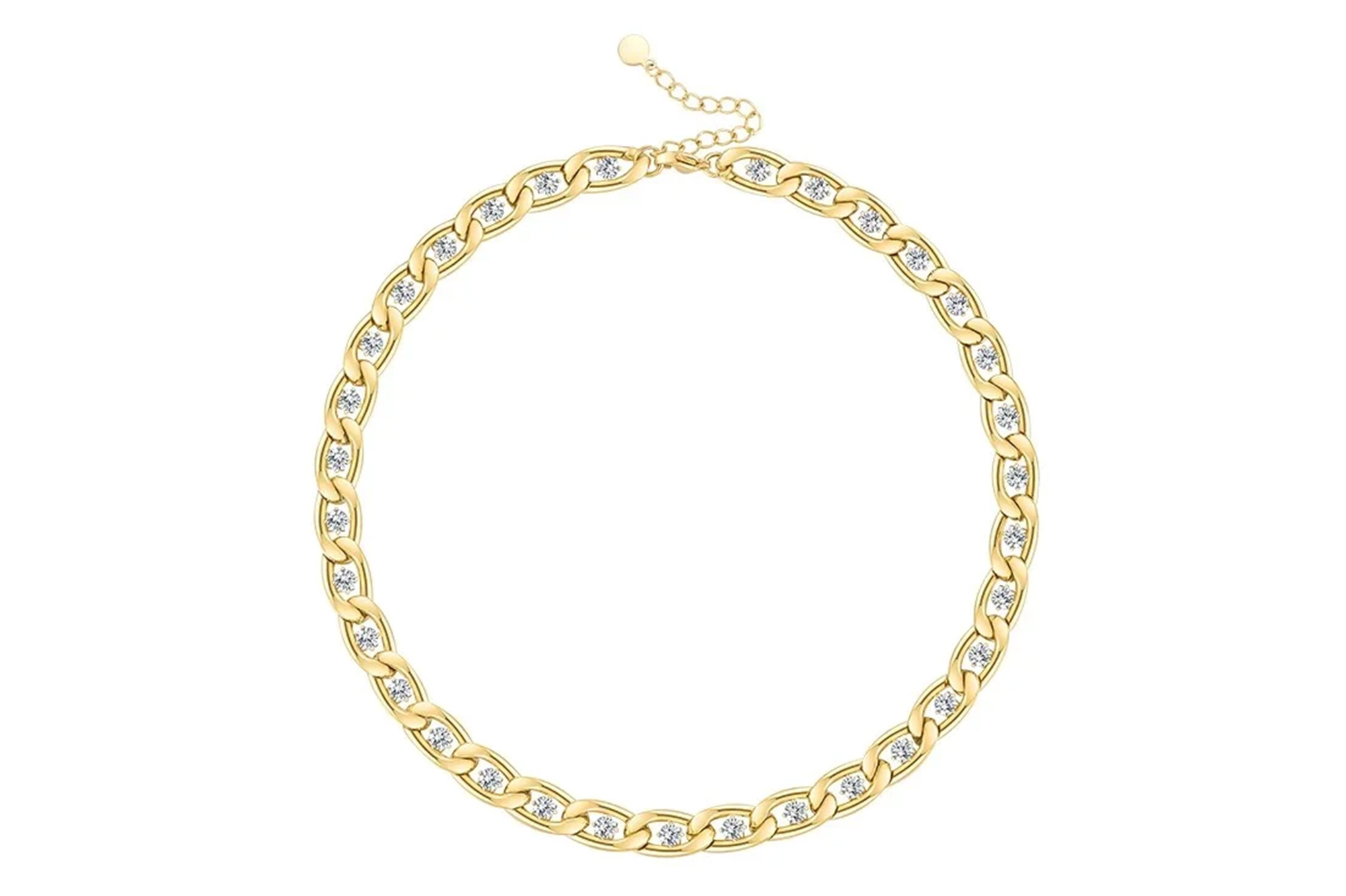 A gold and crystal choker