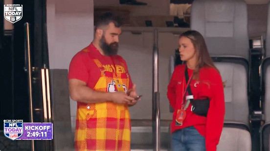 kylie and jason kelce at super bowl 2024