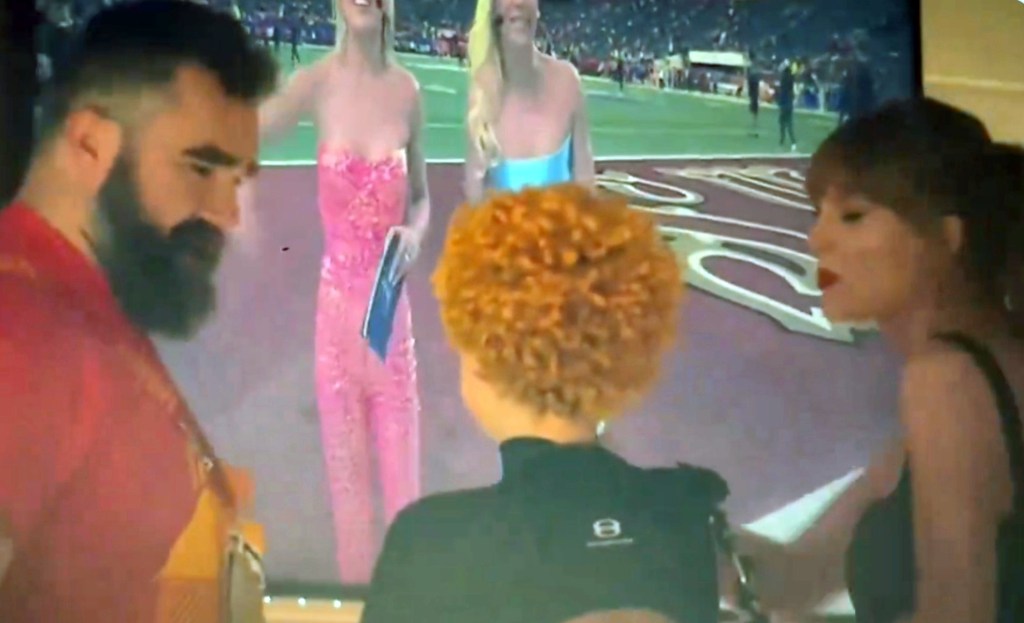 taylor swift and kason kelce at super bowl 2024