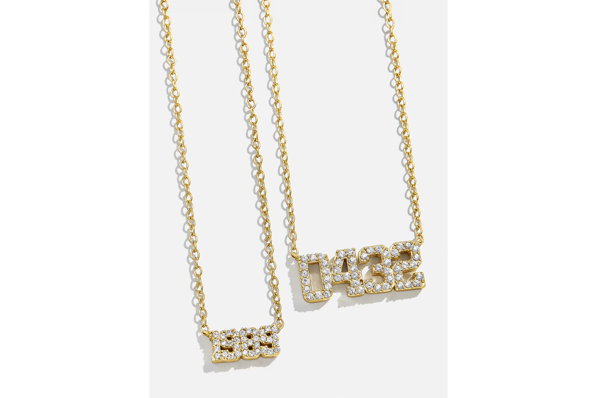 BaubleBar sparkly number necklaces