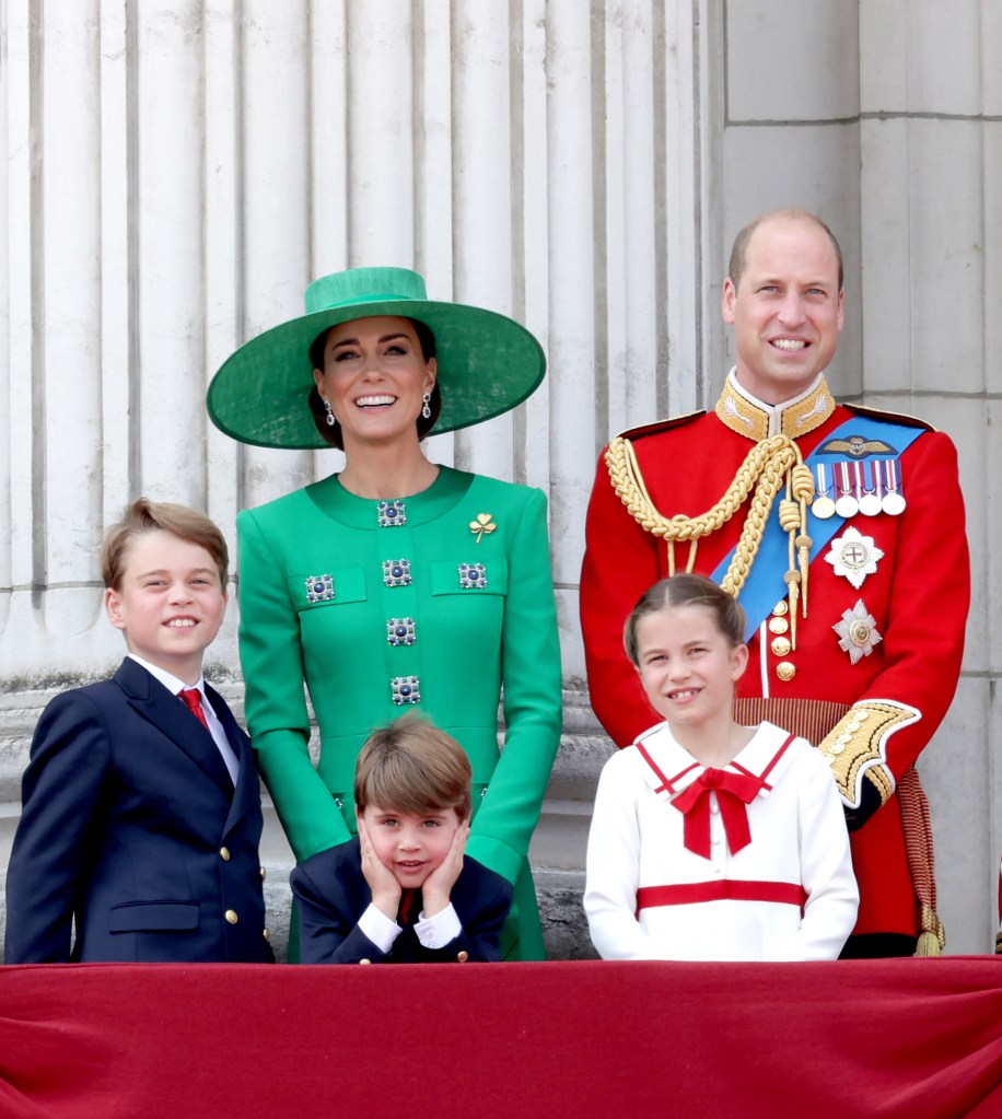 Kate Middleton and Prince William with their kids