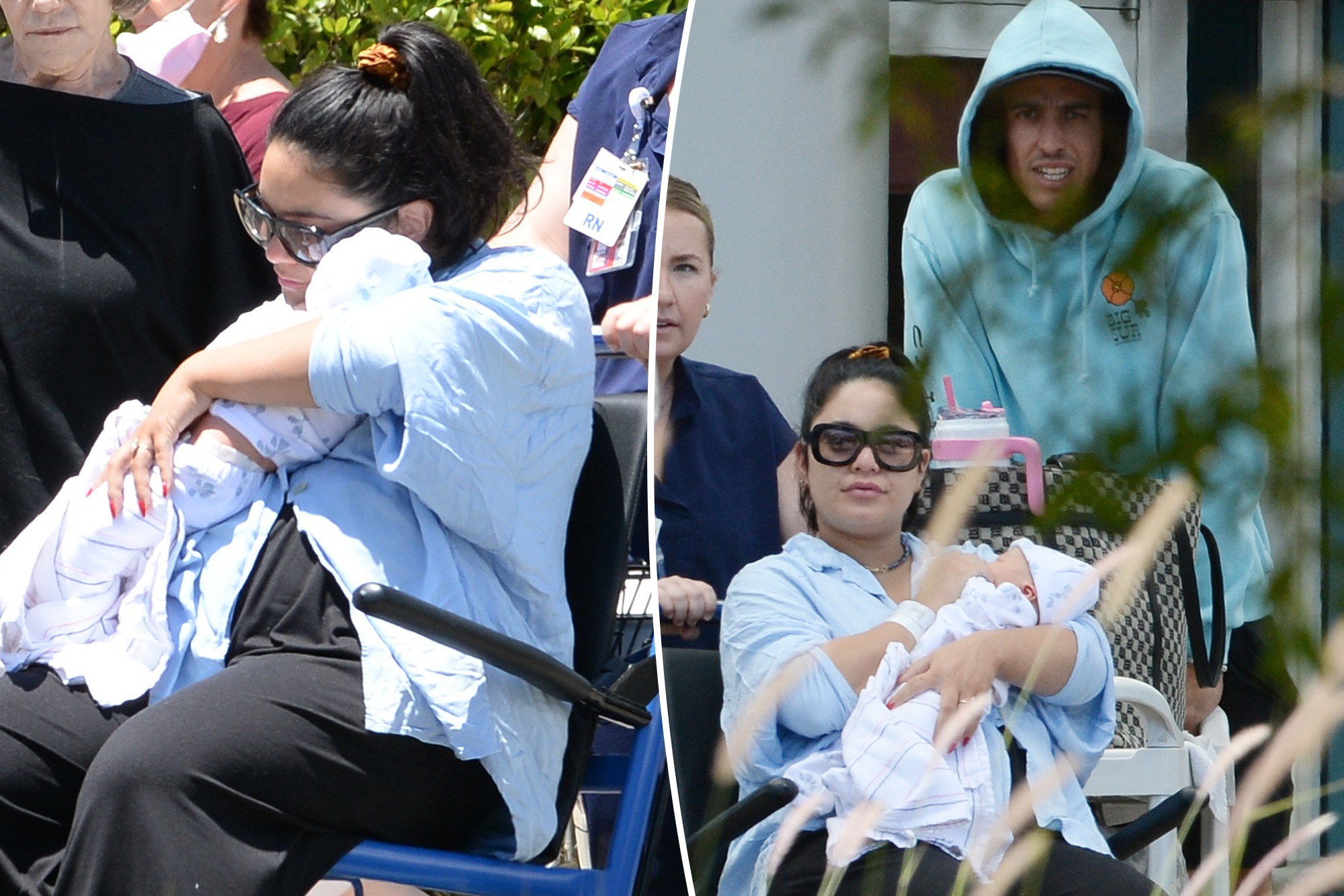 Vanessa Hudgens and Cole Tucker with their baby