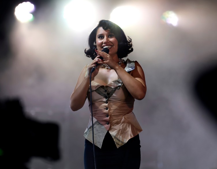 Raye performs at the Mojave Tent during the 2024 Coachella Valley Music and Arts Festival