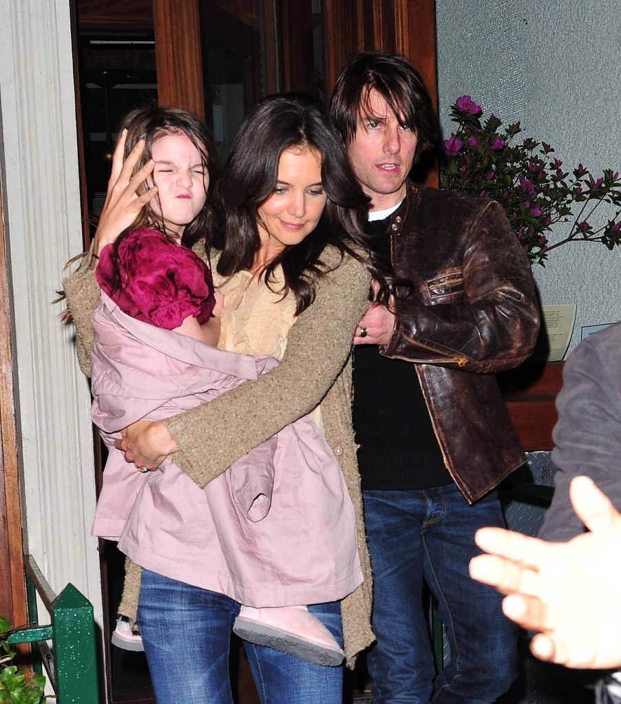 Tom Cruise and Katie Holmes with Suri in 2011. 