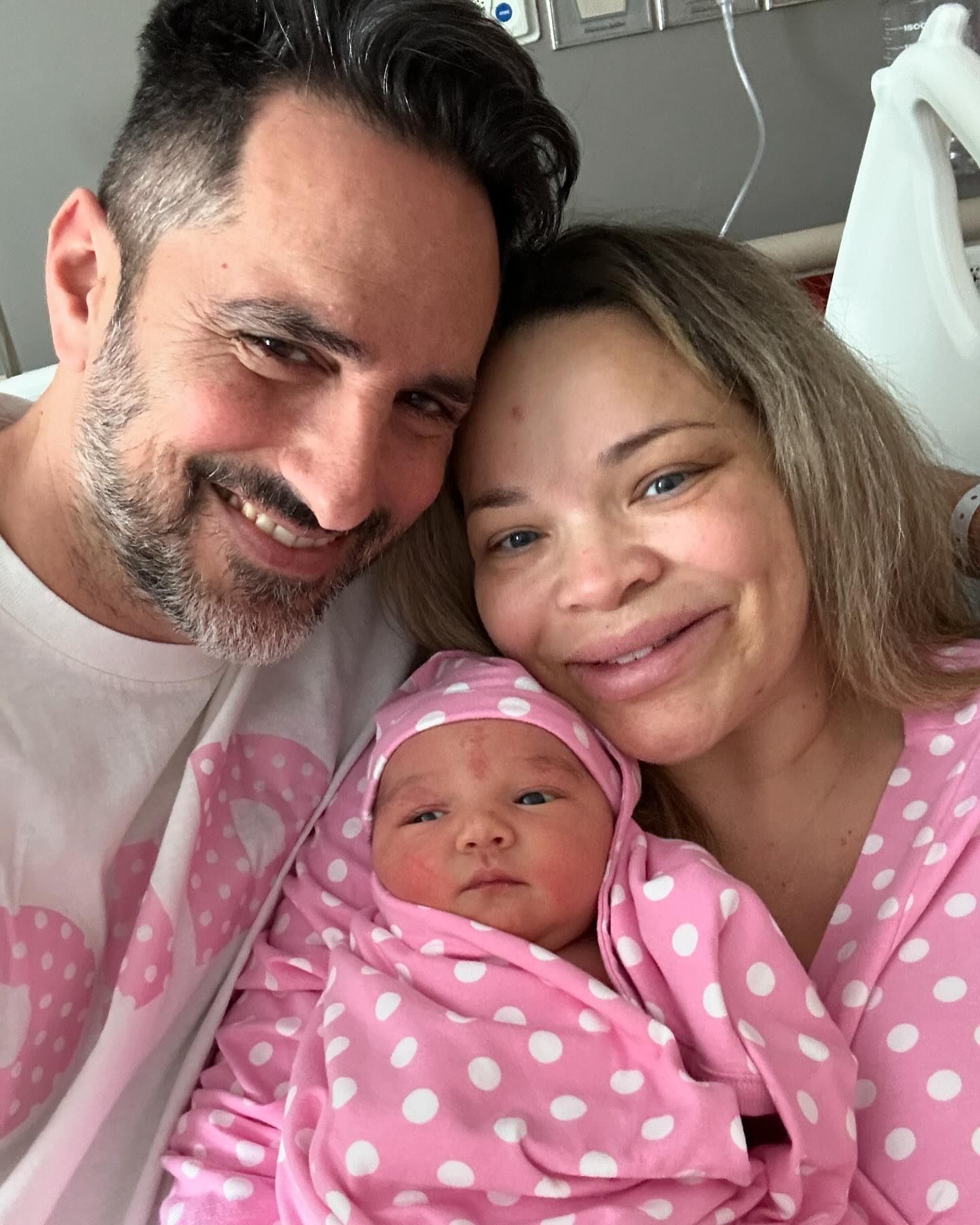 trisha paytas, her husband and newborn daughter