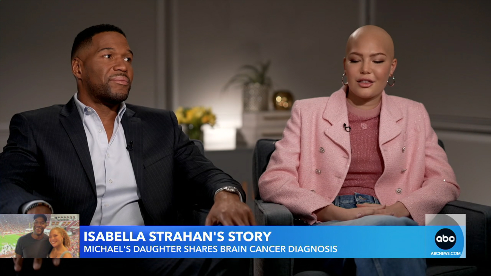 Isabella and Michael Strahan on "GMA."