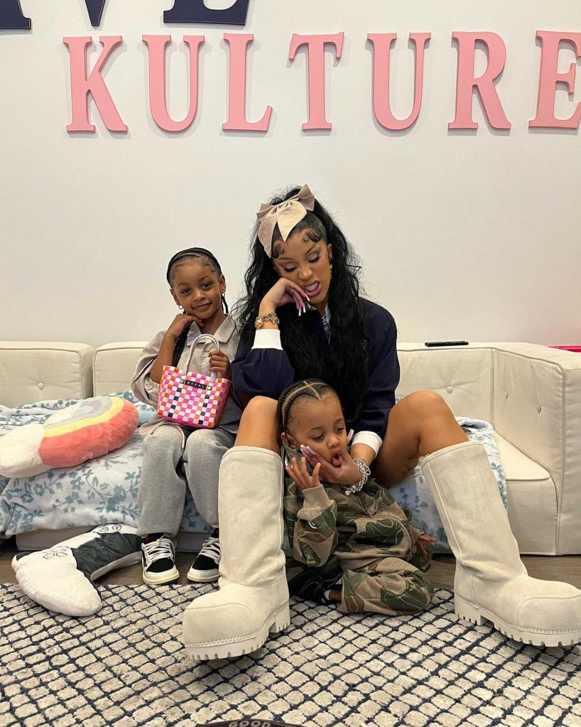 Cardi B with her kids, Wave and Kulture. 