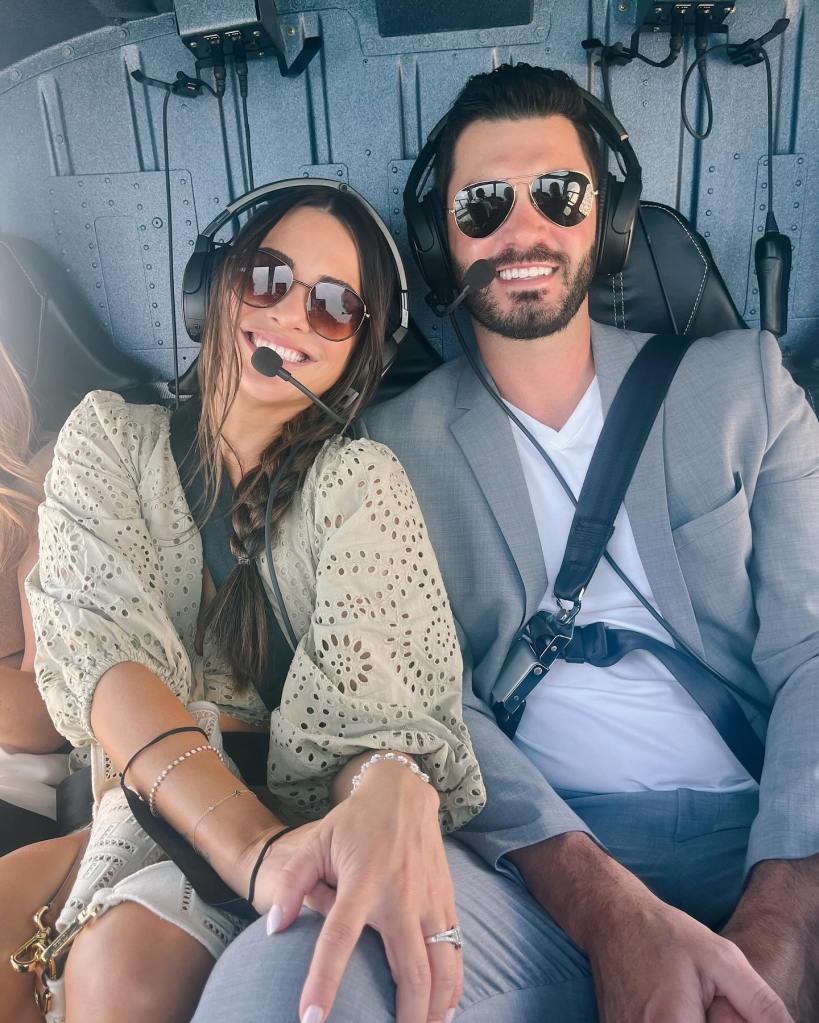 Andi Dorfman and Blaine Hart ride helicopter in Instagram post