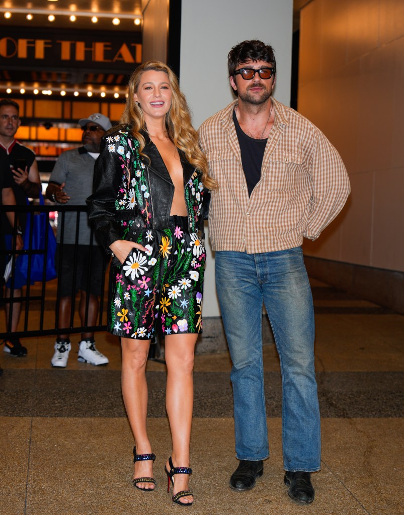 Blake Lively and Brandon Sklenar in New York City on Aug. 5