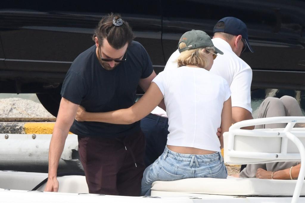 Bradley Cooper and Gigi Hadid on a boat in Italy