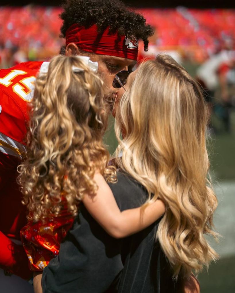 Patrick, Brittany and Sterling mahomes