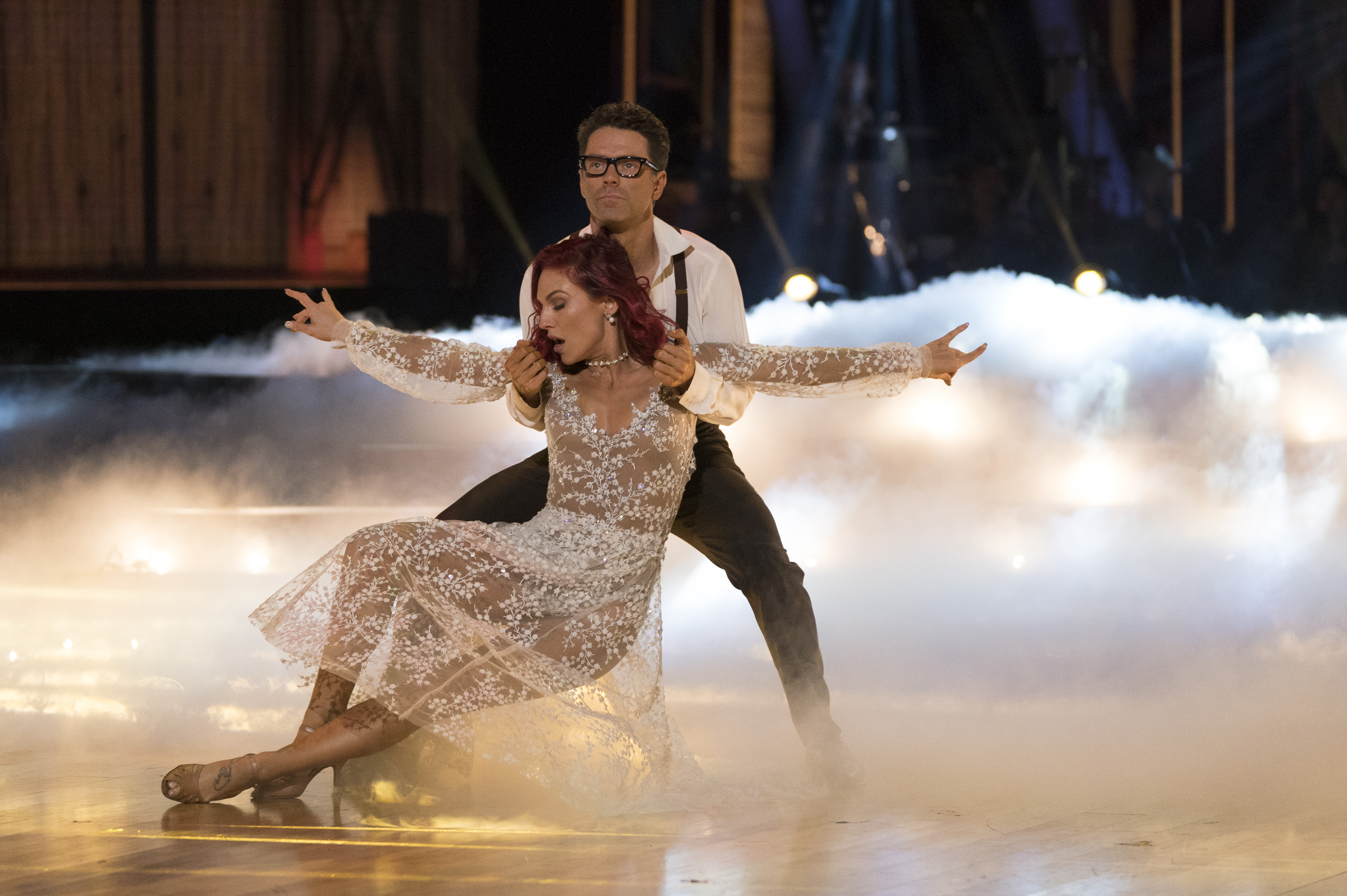 Bobby Bones and Sharna Burgess dancing on "DWTS"