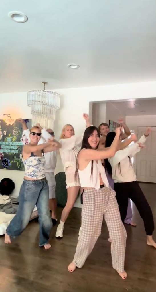 Tallulah Willis, Rumer Willis, Scout Willis, Demi Moore and friends dancing in an Instagram video posted Aug. 13.