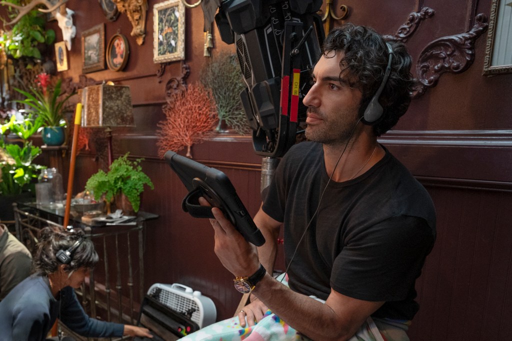 Justin Baldoni on the set of "It Ends With Us."