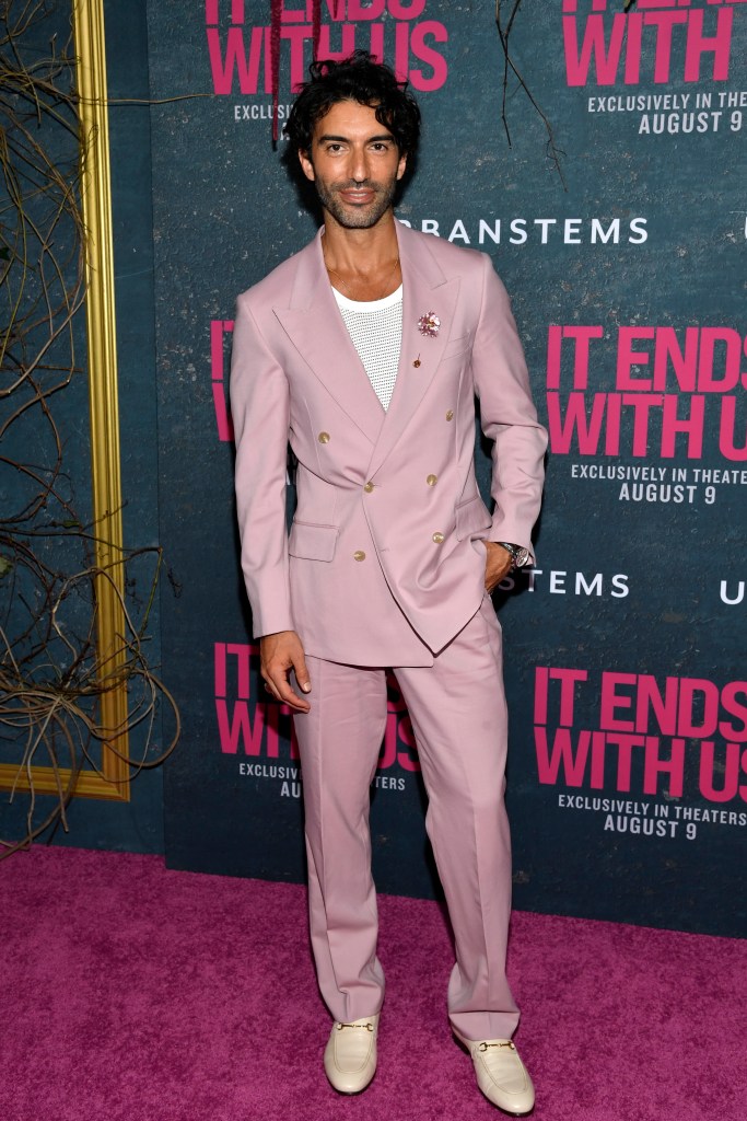 Justin Baldoni at New York "It Ends With Us" premiere on Aug. 6