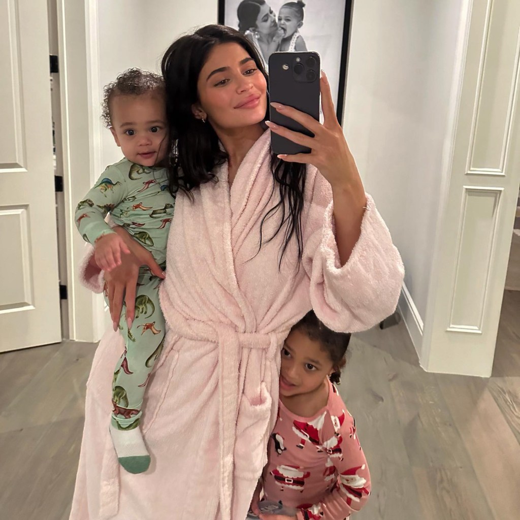 Kylie Jenner takes Instagram selfie with son Aire and daughter Stormi