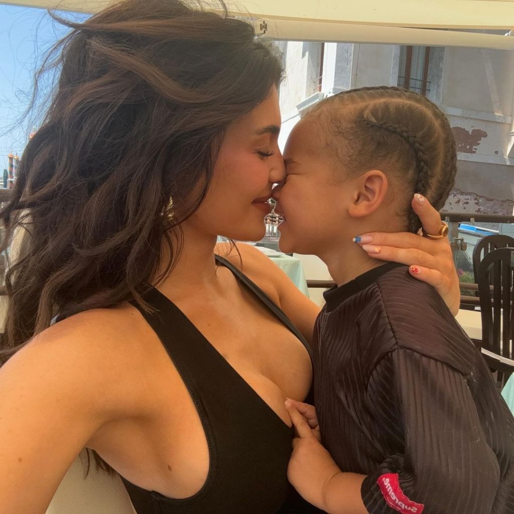 Kylie Jenner and son Aire in Instagram selfie