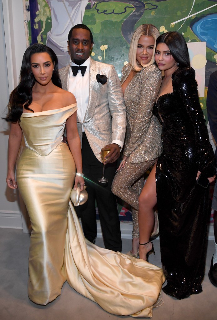 Sean "Diddy" Combs with Kim Kardashian, Khloé Kardashian and Kylie Jenner in 2019. 