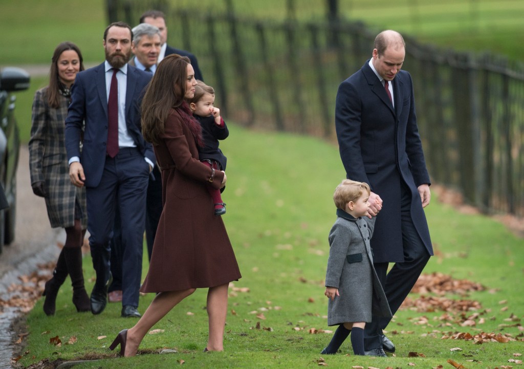 James Middleton with Kate Middleton, Prince William and Pippa Middleton and family