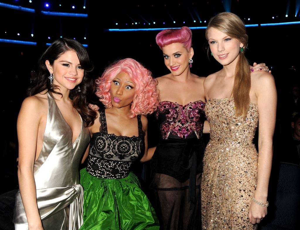 Taylor Swift, Katy Perry, Nicki Minaj, and Selena Gomez