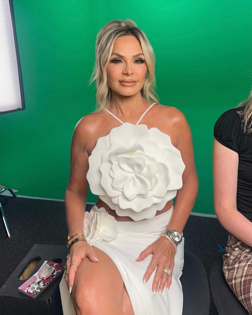 Tamra Judge sitting in a confessional