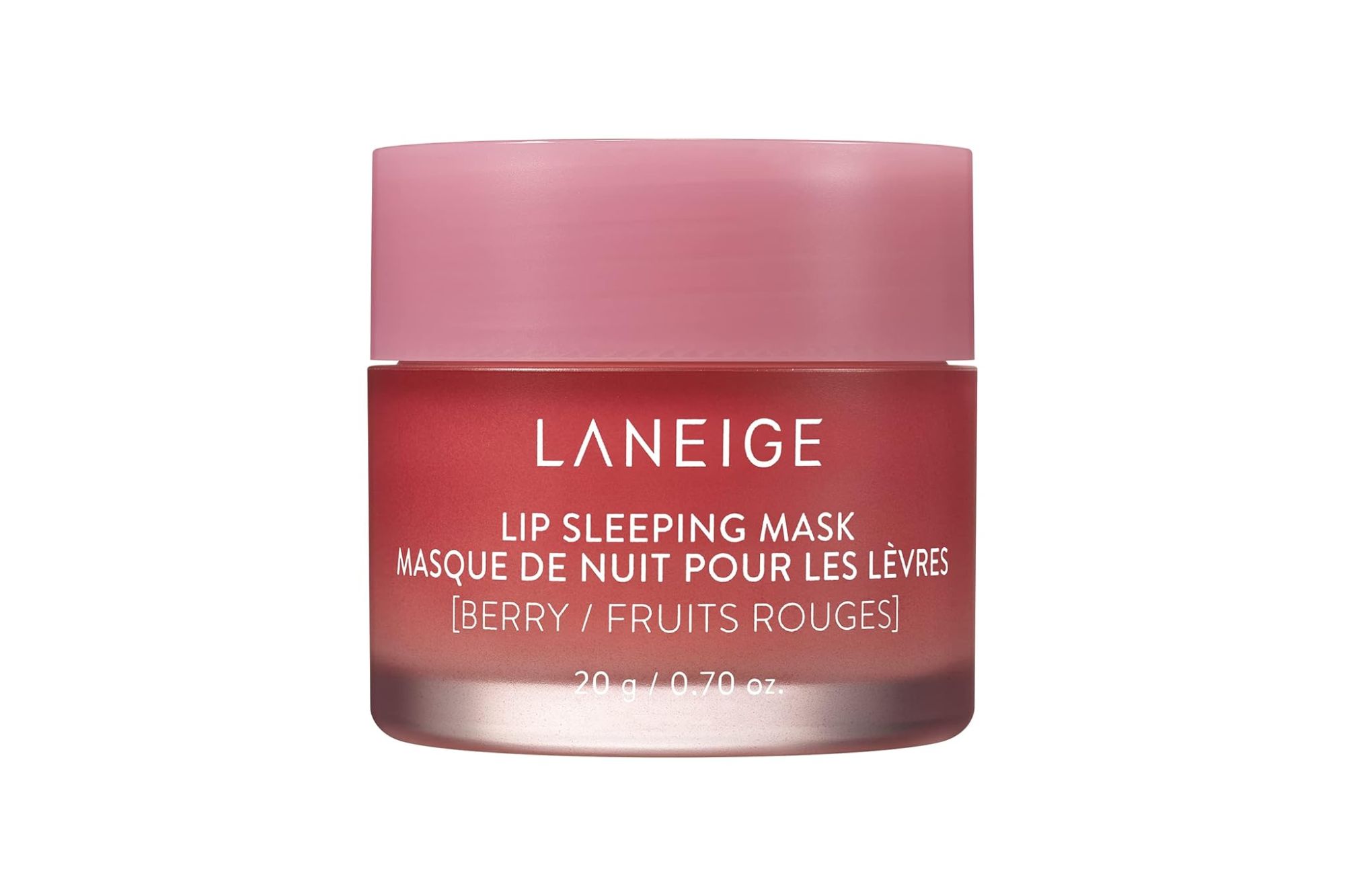 A lip sleeping mask with the words Laneige printed on the front