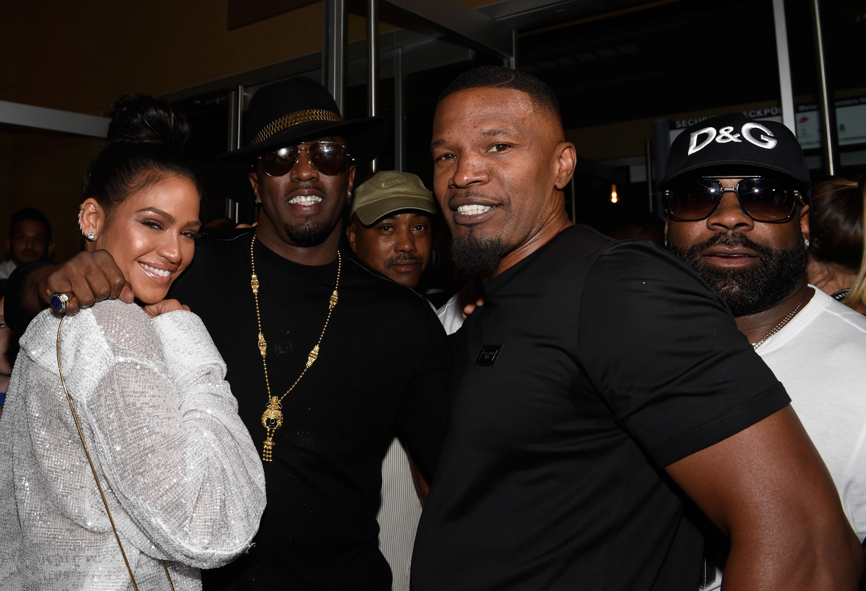 Cassie Ventura, Sean "Diddy" Combs and Jamie Foxx in Las Vegas in August 2017