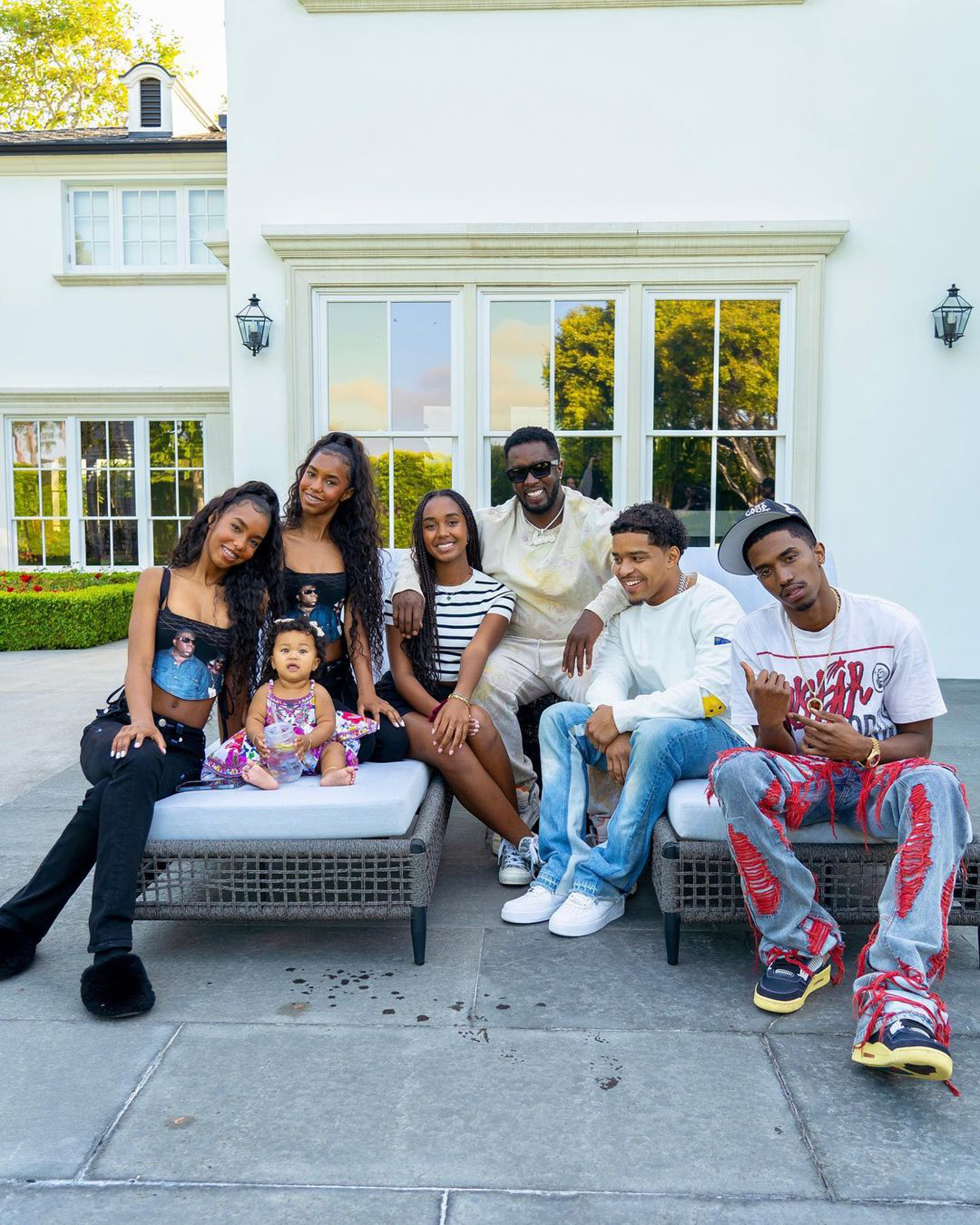 Sean Combs and his kids.