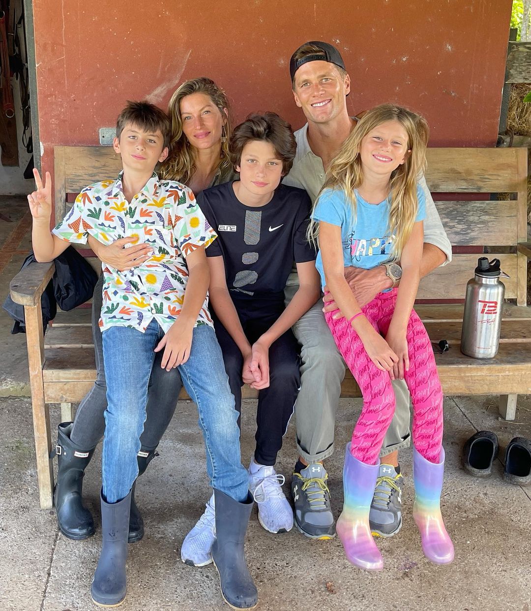 Tom Brady and Gisele Bündchen and their kids.