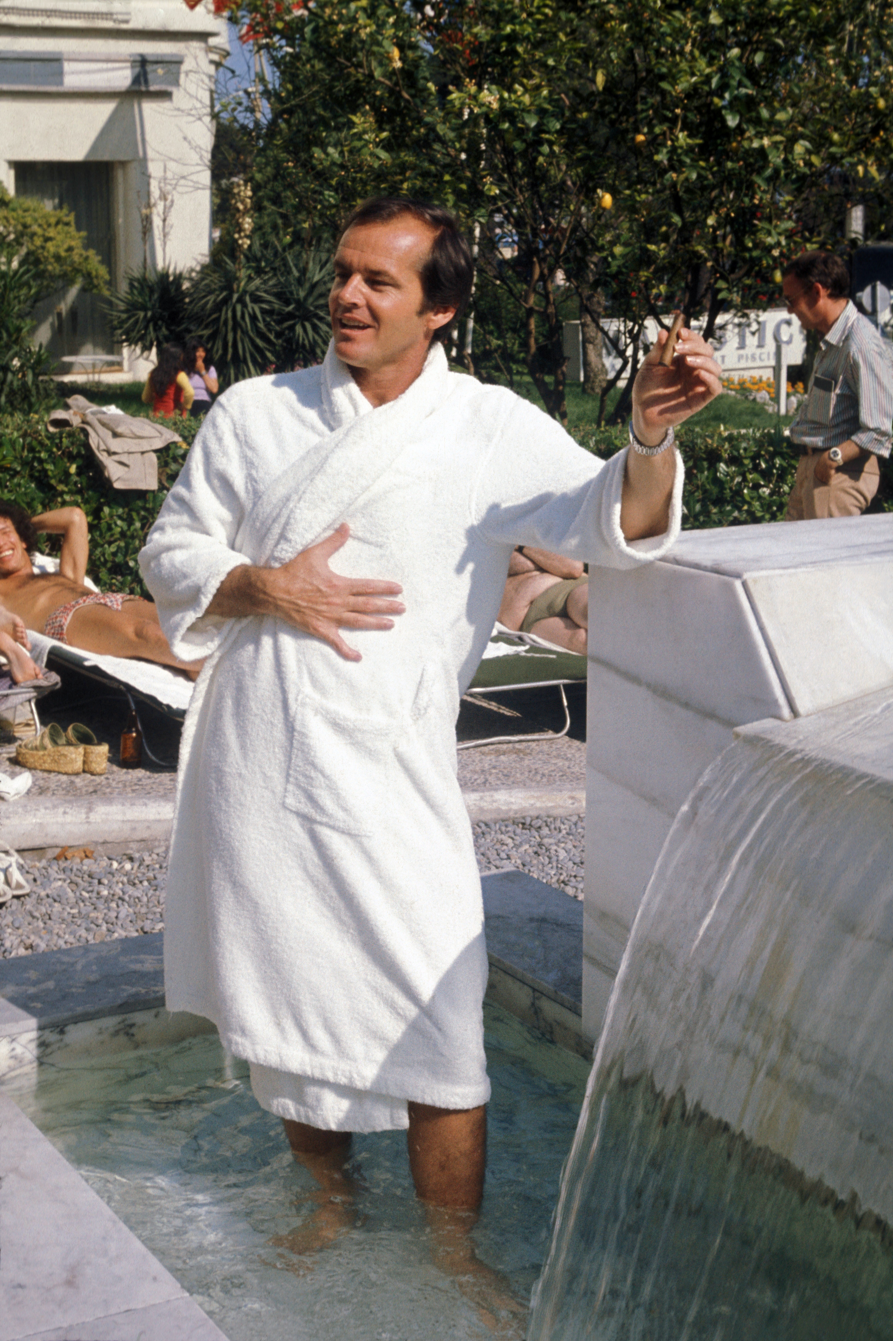 Jack Nicholson in a robe