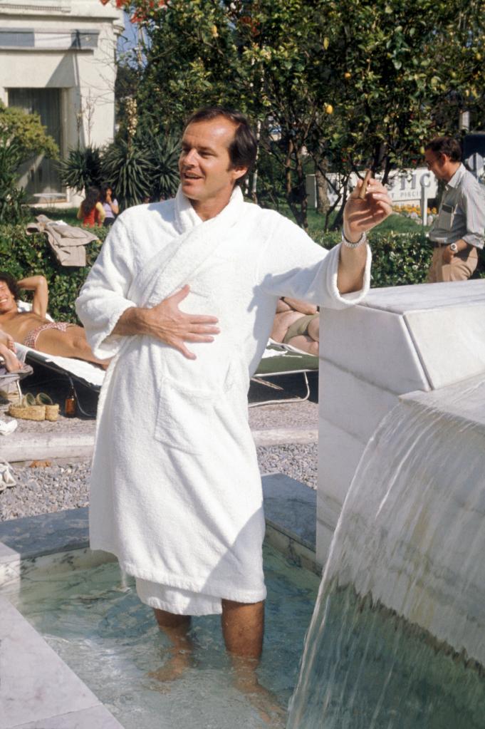 Jack Nicholson in a robe