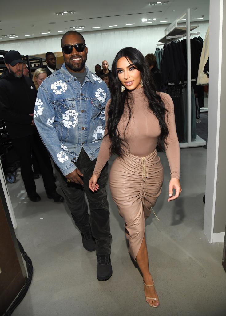 Kanye West and Kim Kardashian in New York in February 2020