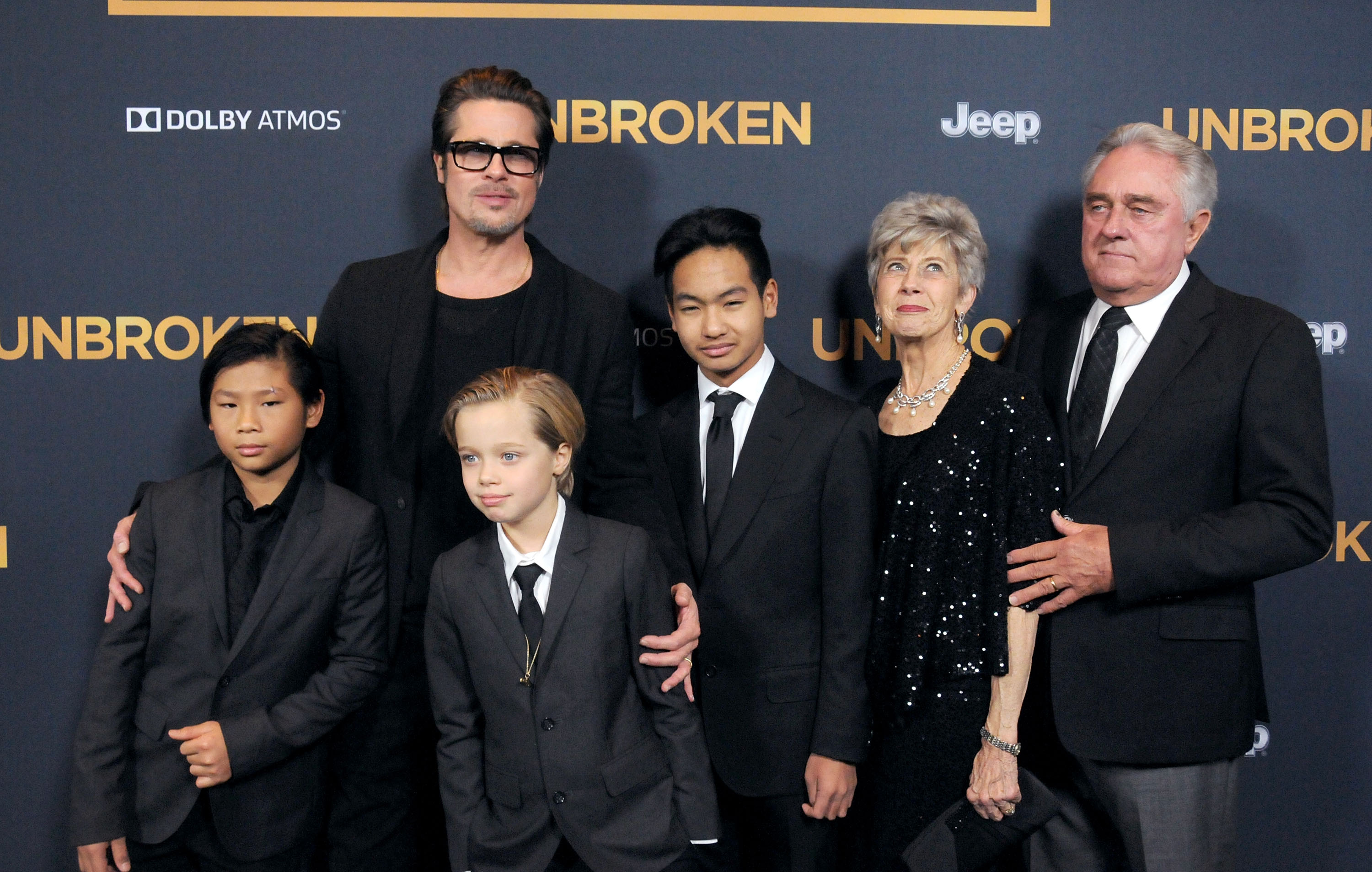 Brad Pitt and his kids and parents in 2014.