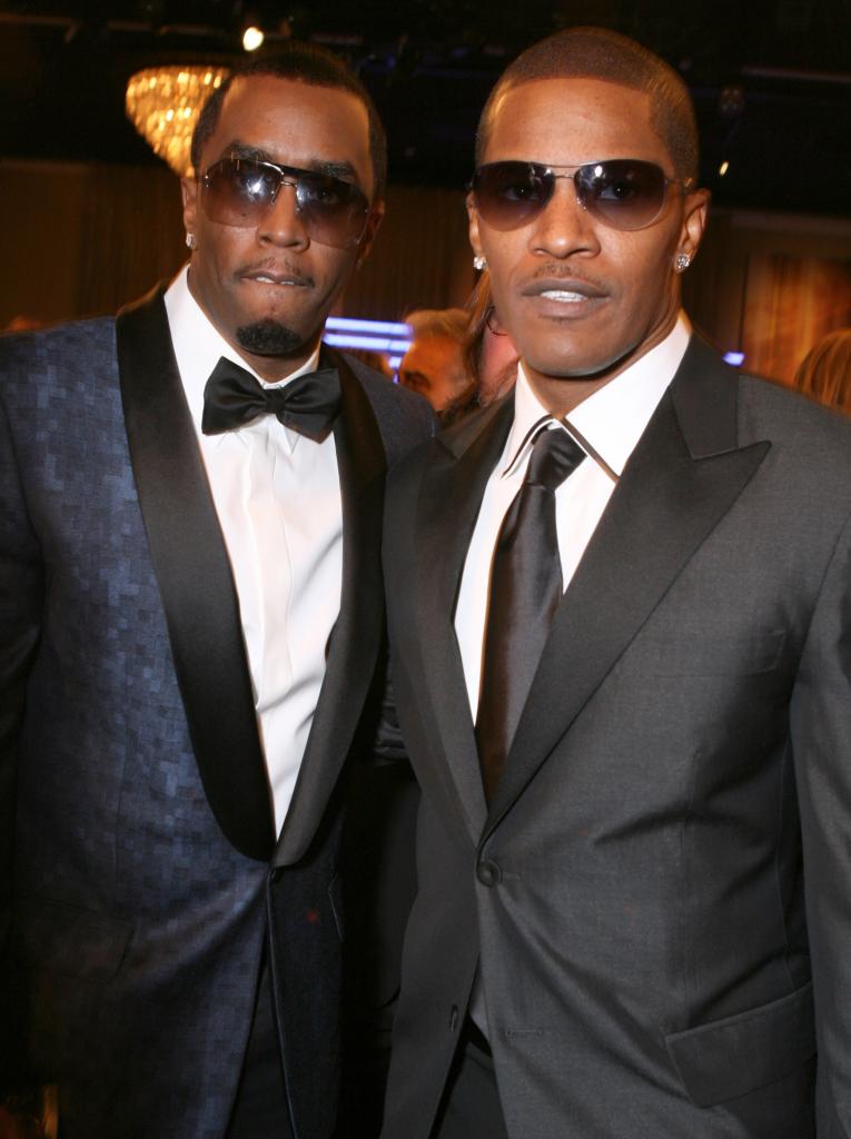 Sean "Diddy" Combs and Jamie Fox at the 2013 Golden Globes